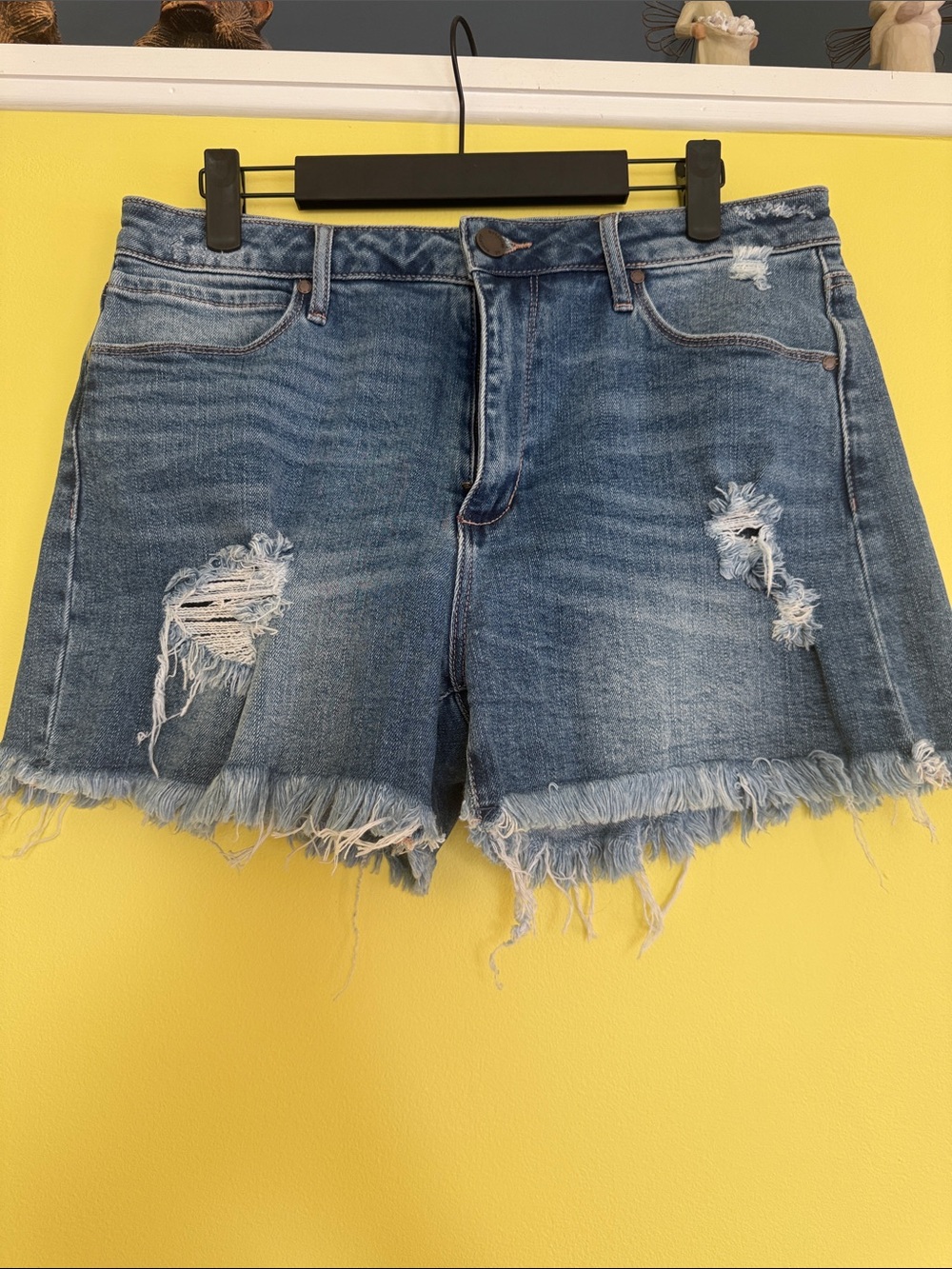 Articles Of Society Medium Blue Distressed Denim Cutoff Shorts